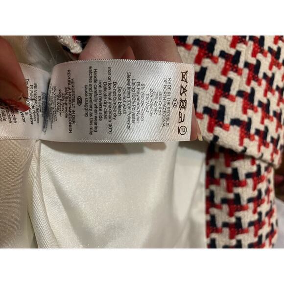 Hobbs of London Tafara Tweed Jacket in Red Multi Size 10 - Picture 11 of 14